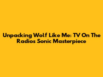 Unpacking 'Wolf Like Me': TV On The Radio's Sonic Masterpiece