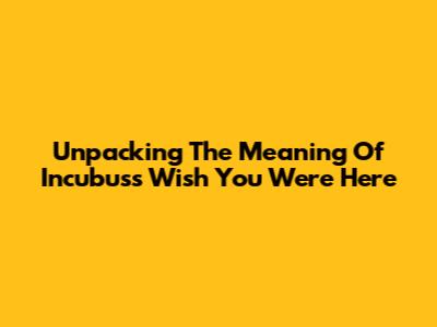 Unpacking The Meaning Of Incubus's "Wish You Were Here"