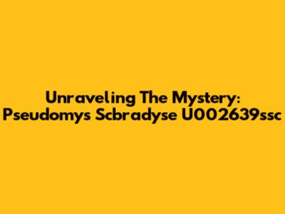 Unraveling The Mystery: Pseudomys Scbradyse U002639ssc