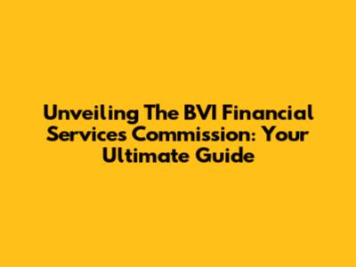Unveiling The BVI Financial Services Commission: Your Ultimate Guide