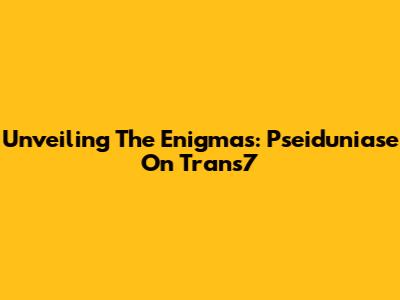 Unveiling The Enigmas: Pseiduniase On Trans7
