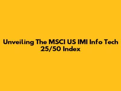 Unveiling The MSCI US IMI Info Tech 25/50 Index