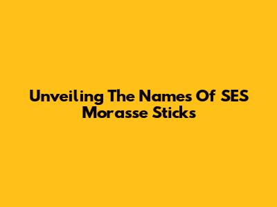 Unveiling The Names Of SES Morasse Sticks
