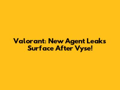 Valorant: New Agent Leaks Surface After Vyse!