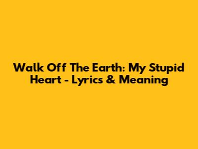 Walk Off The Earth: My Stupid Heart - Lyrics & Meaning