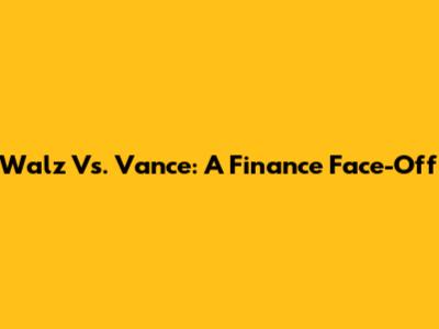 Walz Vs. Vance: A Finance Face-Off