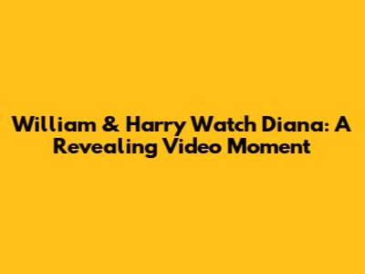 William & Harry Watch Diana: A Revealing Video Moment