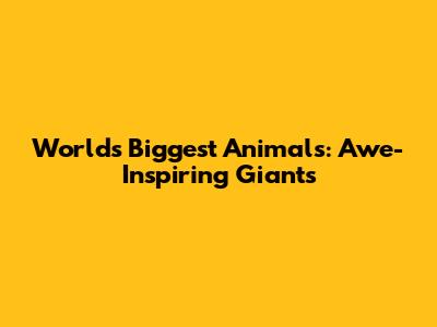 World's Biggest Animals: Awe-Inspiring Giants