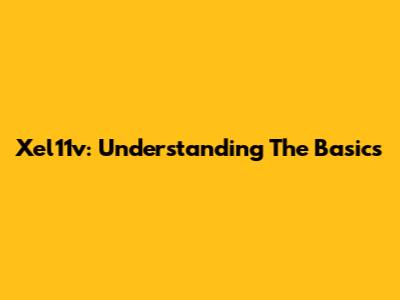 Xel11v: Understanding The Basics