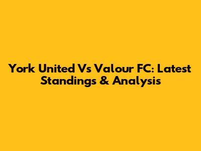 York United Vs Valour FC: Latest Standings & Analysis