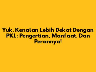 Yuk, Kenalan Lebih Dekat Dengan PKL: Pengertian, Manfaat, Dan Perannya!
