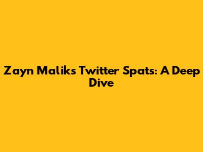 Zayn Malik's Twitter Spats: A Deep Dive