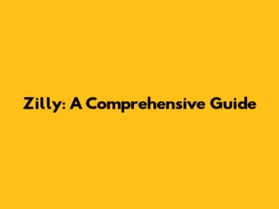 Zilly: A Comprehensive Guide