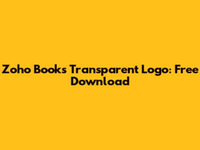 Zoho Books Transparent Logo: Free Download