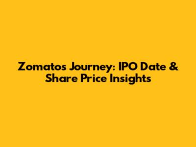 Zomato's Journey: IPO Date & Share Price Insights